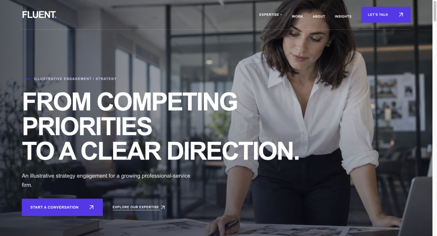 Fluent Studio illustrative case study page